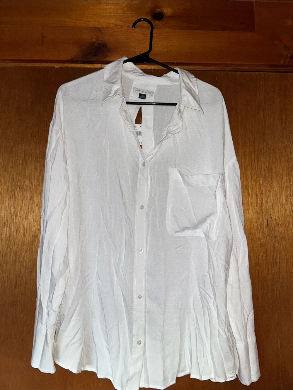 White long sleeve button down blouse